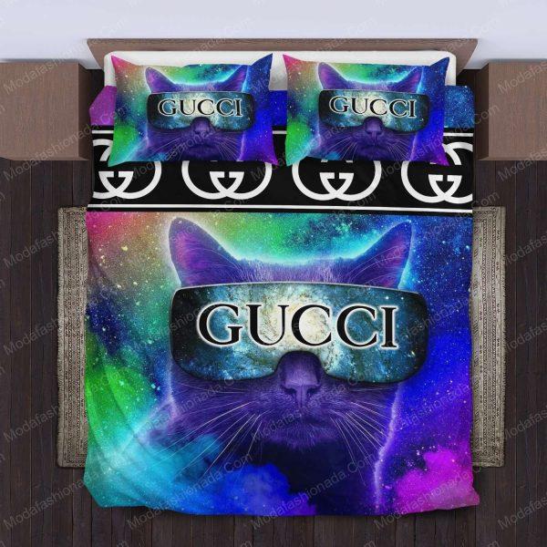 Cats Glasses Gucci Bedding Set