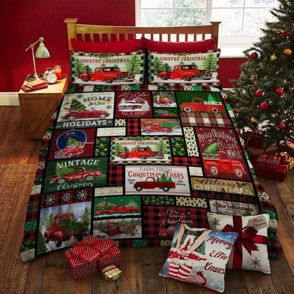 Red Truck Christmas Bedding Set